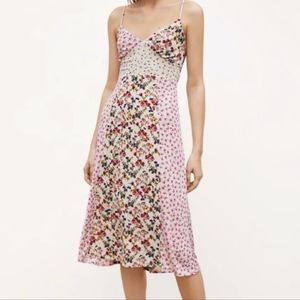 Zara Floral Patchwork Midi Dress